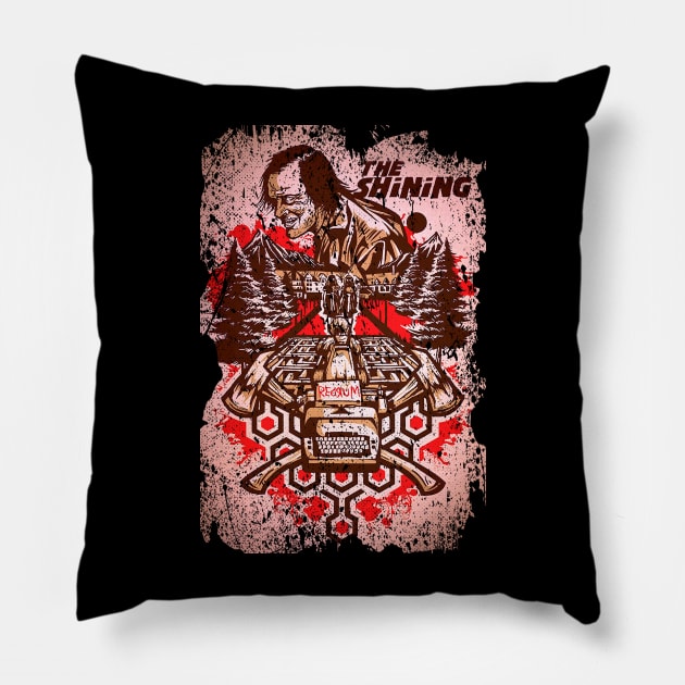 Overlook Hotel Vibes Embrace the Eerie Atmosphere and Iconic Moments of Shining on a Tee Pillow by Irwin Bradtke