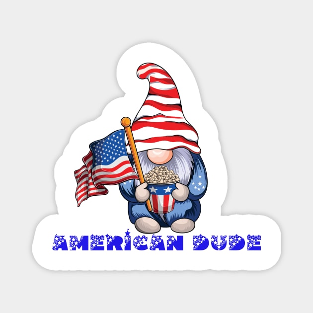 4th Of July Patriotic Gnomes Funny American Flag USA Magnet by albaley