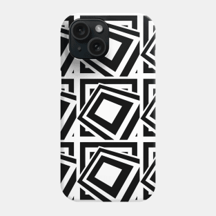 1960's Mod Squares in Black and White - Retro Abstract Phone Case