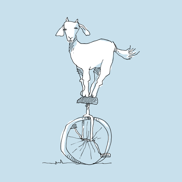 Goat on a unicycle by vectormutt