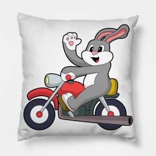 Rabbit as Biker with Motorcycle Pillow