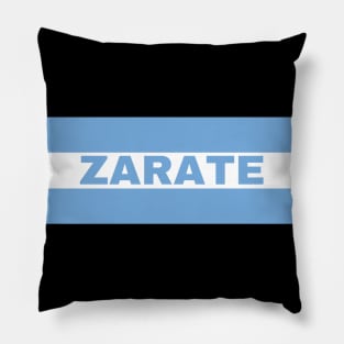 Zarate City in Argentine Flag Colors Pillow