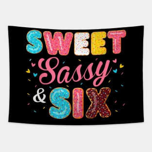 Sweet Sassy And Six Birthday For Girls 6 Years Old Tapestry