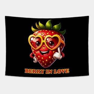 Smitten Strawberry: A Berry Big Heart Tapestry