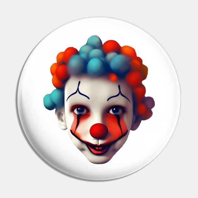 clown's face Pin by mdr design