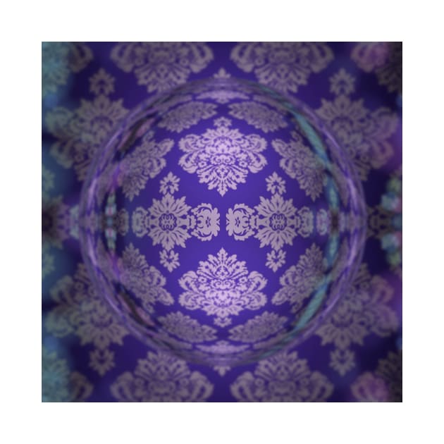 Purple Damask Wallpaper Print Pattern by Moon Art