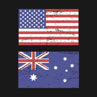 United States Flag & Australia Flag T-Shirt