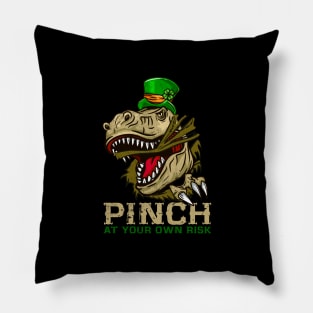 Warning Pinch at your own Risk I Funny St. Patrick's Day graphic Pillow