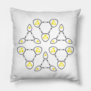 Abstract Techno Fried Eggs Pillow