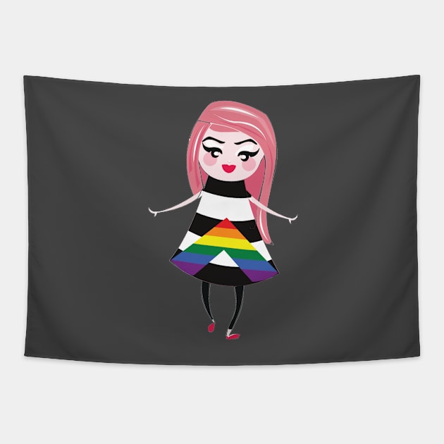 Straight Ally pride flag Tapestry by snowshade