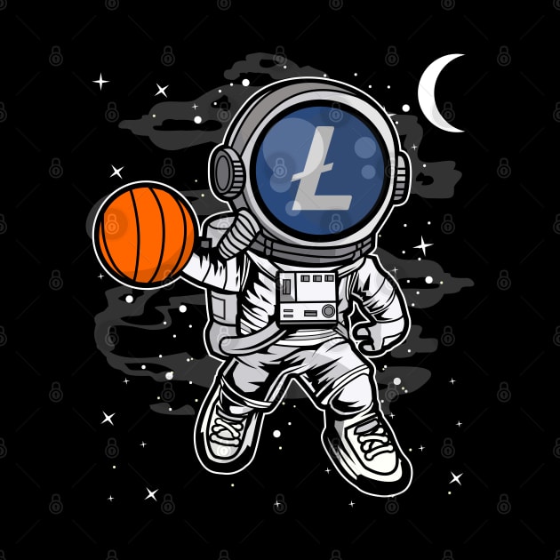Astronaut Basketball Litecoin LTC Coin To The Moon Crypto Token Cryptocurrency Blockchain Wallet Birthday Gift For Men Women Kids by Thingking About
