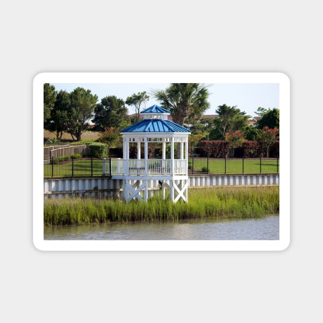 Blue And White Gazebo Magnet by Cynthia48