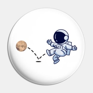 Astronaut plays Pluto Soccer Pin