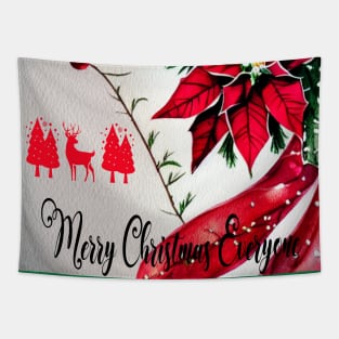 Merry Christmas Poinsee Tapestry