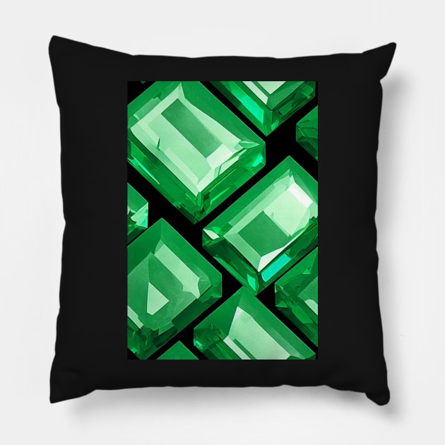 Jewel Pattern - Green Emerald, for a bit of luxury in your life! #8 Pillow by Endless-Designs