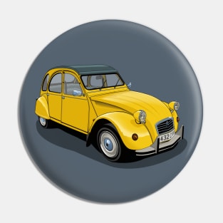 Citroen 2CV in yellow Pin