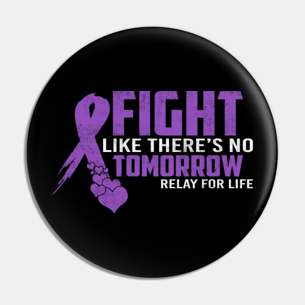 Fight Like There's No Tomorrow Relay For Life Gastric Cancer Awareness Periwinkle Ribbon Warrior Pin by celsaclaudio506