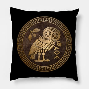 Athens Ancient Greece Athenian Owl Symbol of Goddess Athena Pillow