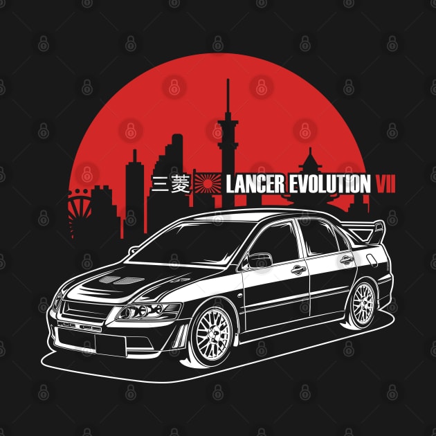 Lancer Evolution VII - Red & White Print by WINdesign