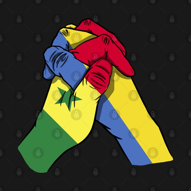 Senegal and Ukraine Flags Holding Hands Ukraine Senegal Roots by BramCrye