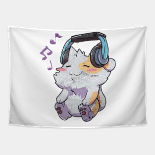 headphone music cats Tapestry