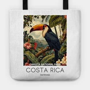 A Vintage Travel Illustration of Cahuita National Park - Costa Rica Tote