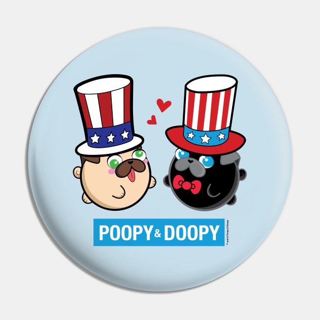 Poopy and Doopy - 4th of July Pin by PoopieAndDoopie