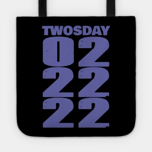 Twosday 022222 in Very Peri Periwinkle Blue Typography Tote