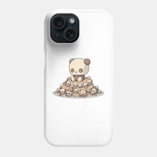 Cute Gothic Teddy Bear Sits on a Mound of Skulls Phone Case