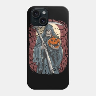 Grim Reaper Holding Pumpkin Art Phone Case