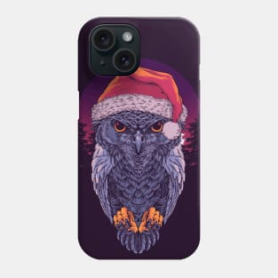 Menacing Christmas Owl Illustration Phone Case