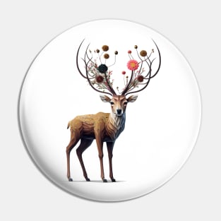 Flower on Deer Pin