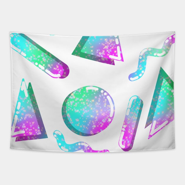 80s Glitter Shapes Tapestry by melisssne