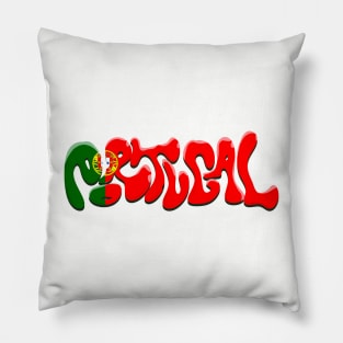 Portugal Flag Typeface Pillow