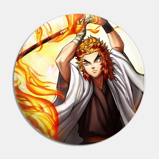 Fire Hashira Pin by mcashe_art