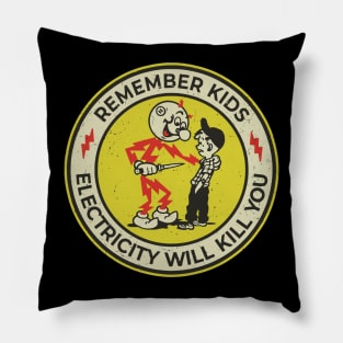 YELLOW Electricity Will Kill You Kids Pillow