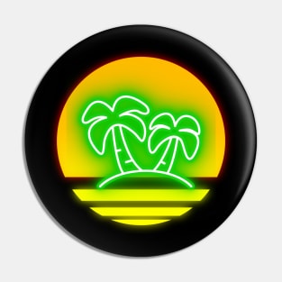 Retro sun Neon Palm Trees D-Lite Pin