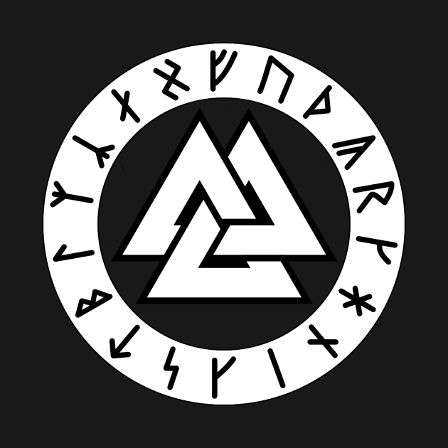 Viking Valknut with Runes - Valknut - T-Shirt | TeePublic