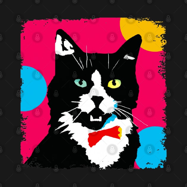 Tuxedo Cat Pop Art - Cat Lover Gift by PawPopArt