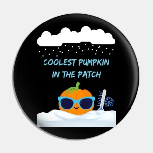 Coolest pumpkin in the patch funny cute pumpkin in snow Pin