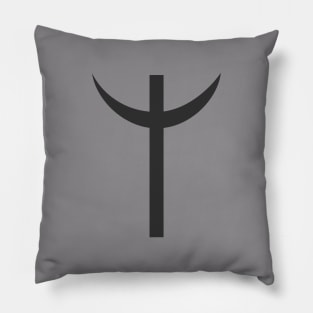 Combination of Crescent with Cross religious symbols in black flat design icon Pillow