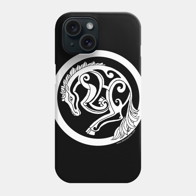 Encircled Horse (white line) Phone Case by R Honey Pots