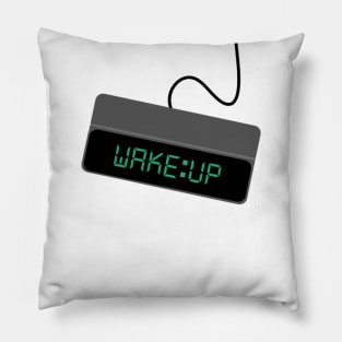 "Wake up" Alarm clock Pillow, Tapestry, Mugs, Aesthetic Design Pillow