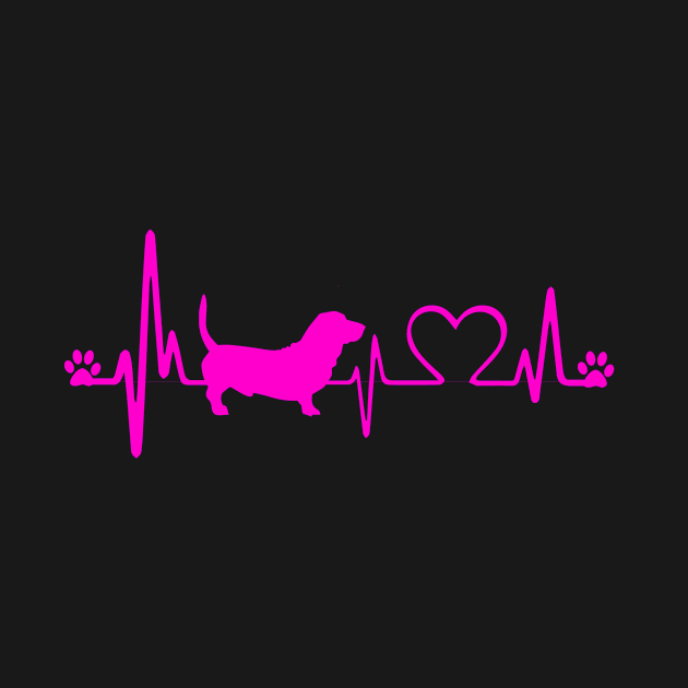 Basset Hound Dog Heartbeat Great for Basset Hound Dog Lover by BamBam