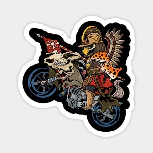 Motorized Might: Polish Winged Hussar on a Motorcycle Magnet