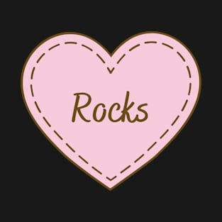 I Love Rocks Simple Heart Design T-Shirt