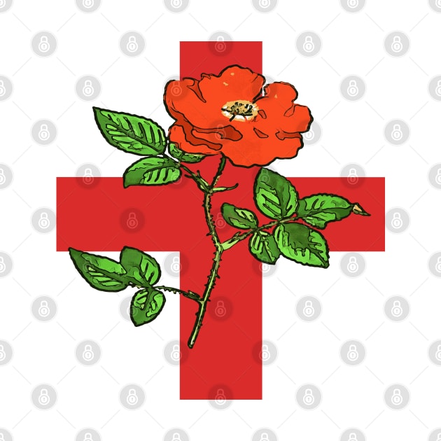 St George Ensign and Tudor Rose England Fan by taiche