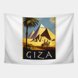 Giza Pyramids Vintage Travel Art Poster Tapestry