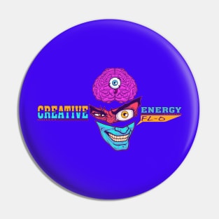 WEIRDO - Creative Energy Flo - Face - Full Color - Blue Pin