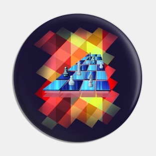 Chess with chequered background design Pin